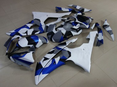 2008-2016 White Blue Grey Camouflage Yamaha YZF R6 Motorcycle Fairings Canada