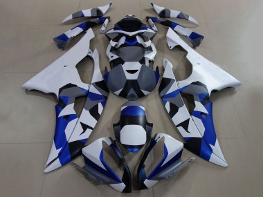 2008-2016 White Blue Grey Camouflage Yamaha YZF R6 Motorcycle Fairings Canada