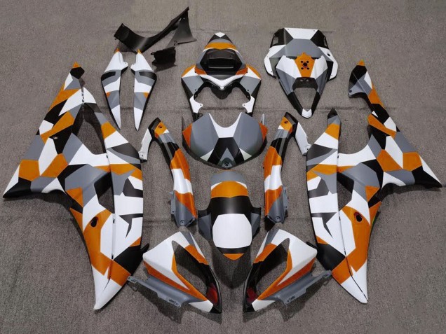 2008-2016 White Orange Grey Black Camouflage Yamaha YZF R6 Motorcycle Fairings Canada