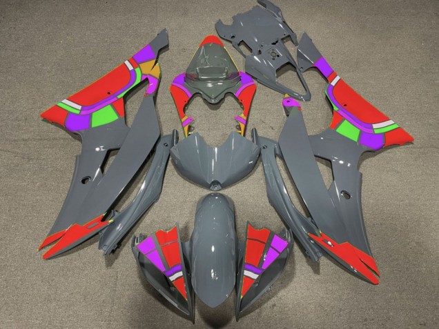 2008-2016 Nardo Grey Red Color Wheel Yamaha YZF R6 Motorcycle Fairings Canada