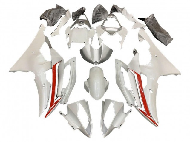 2008-2016 Pearl White Red Yamaha YZF R6 Motorcycle Fairing Kits Canada