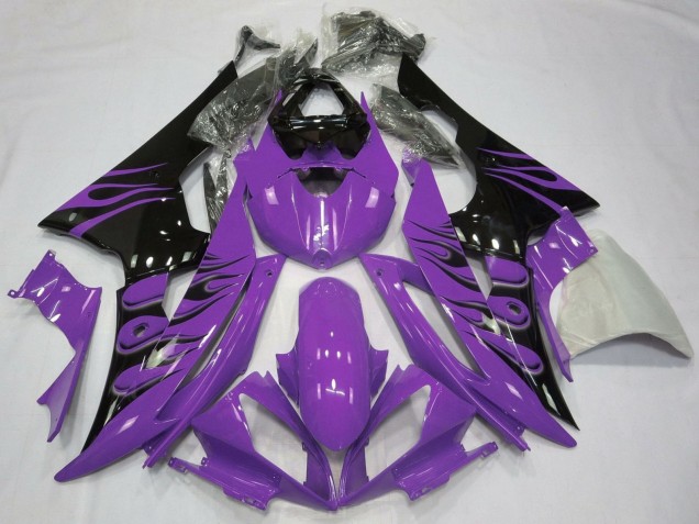 2008-2016 Purple Glossy Black Flame Yamaha YZF R6 Motorcycle Fairings Canada