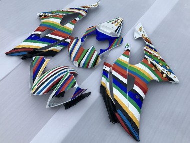 2008-2016 White Blue Green Yellow Red Rainbow Stripe Yamaha YZF R6 Motorcycle Fairings Canada