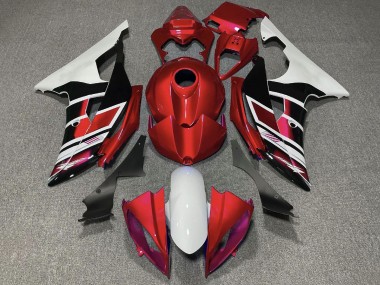 2008-2016 White Red Glossy Black Stripe Yamaha YZF R6 Motorcycle Fairings Canada
