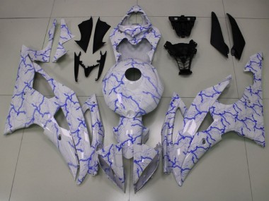 2008-2016 White Blue Lightning Yamaha YZF R6 Motorcycle Fairings Canada