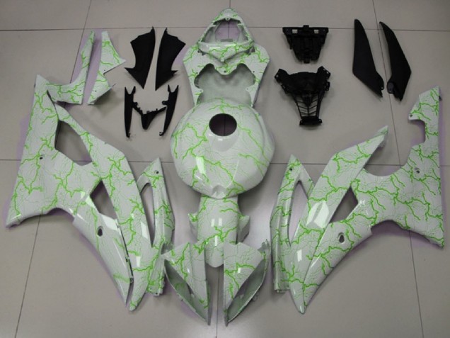 2008-2016 White Green Lightning Yamaha YZF R6 Motorcycle Fairings Canada