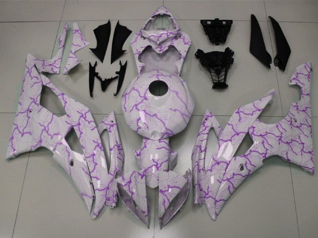 2008-2016 White Purple Lightning Yamaha YZF R6 Motorcycle Fairings Canada
