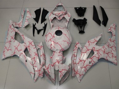 2008-2016 White Red Lightning Yamaha YZF R6 Motorcycle Fairings Canada
