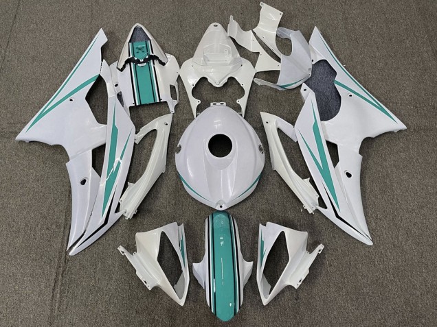 2008-2016 Pearl White Turquoise Green Yamaha YZF R6 Motorcycle Fairings Canada