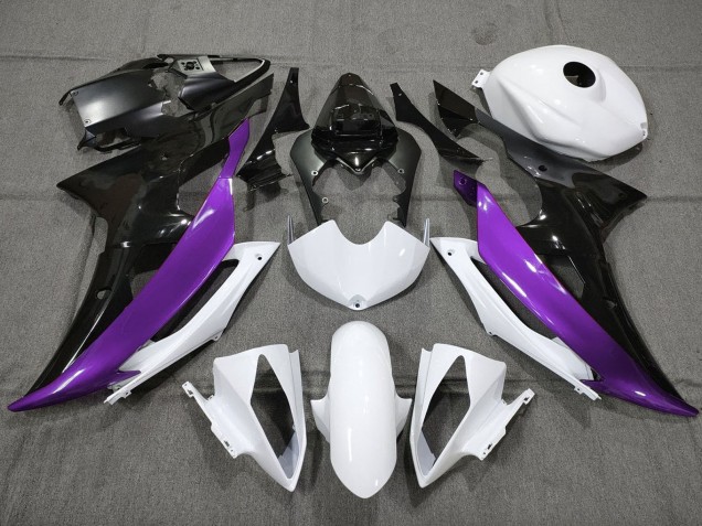 2008-2016 White Purple Glossy Black Yamaha YZF R6 Motorcycle Fairings Canada