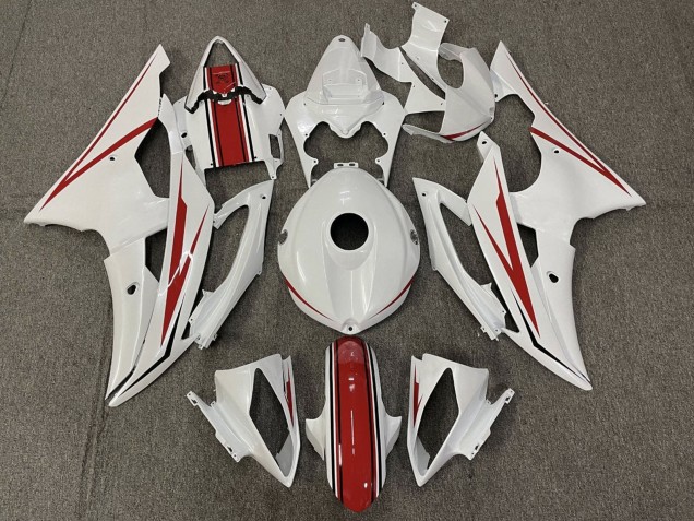 2008-2016 Pearl White Red Yamaha YZF R6 Motorcycle Fairing Canada