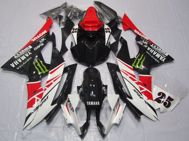 2008-2016 White Red Glossy Black Green Monster 25 Yamaha YZF R6 Motorcycle Fairings Canada