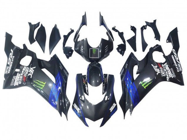 2017-2023 Blue Black Faux Carbon Fiber Green Monster Yamaha YZF R6 Motorcycle Fairings Canada