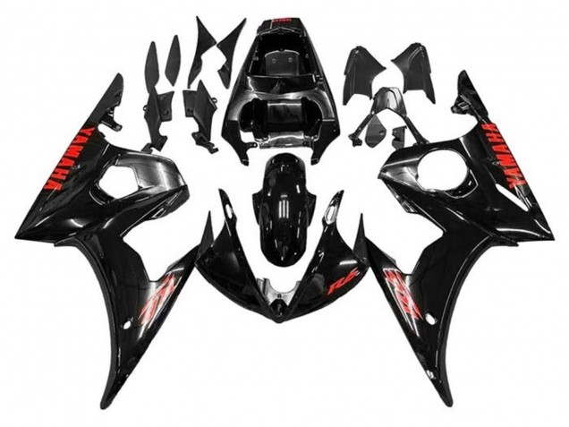 2005 Glossy Black Red Yamaha YZF R6 Motorcycle Fairings Canada