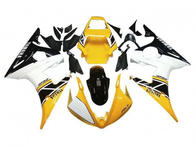 2005 White Yellow Black Yamaha YZF R6 Motorcycle Fairings Canada