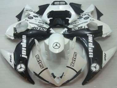 2005 White Glossy Black Jordan Dunlop Yamaha YZF R6 Motorcycle Fairings Canada