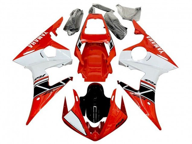 2003-2004 Red White Glossy Black Stripe Yamaha YZF R6 Motorcycle Fairings Canada