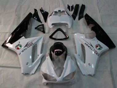 2009-2012 White Glossy Black Motul Triumph Daytona 675 Triple Motorcycle Fairings Canada
