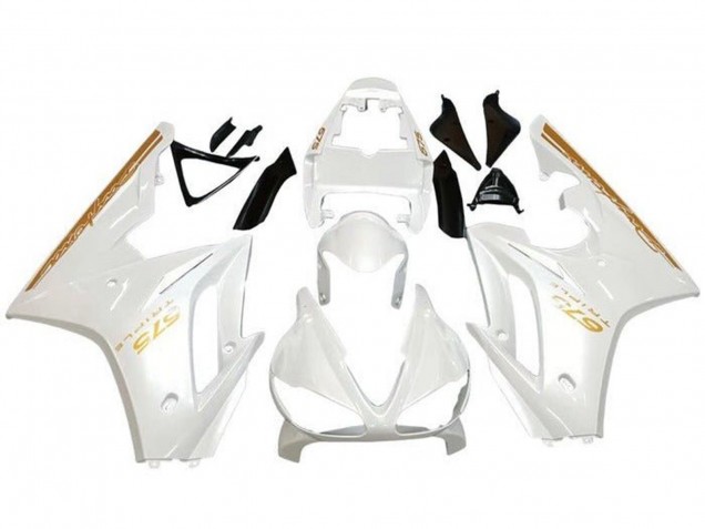 2009-2012 White Gold Triumph Daytona 675 Triple Motorcycle Fairings Canada