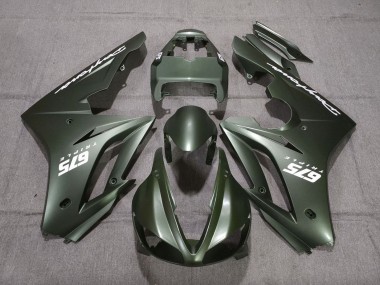 2009-2012 Matte Green White Triumph Daytona 675 Triple Motorcycle Fairings Canada