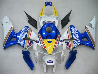 2005-2006 Blue White Yellow Rothmans Honda CBR600RR Motorcycle Fairings Canada