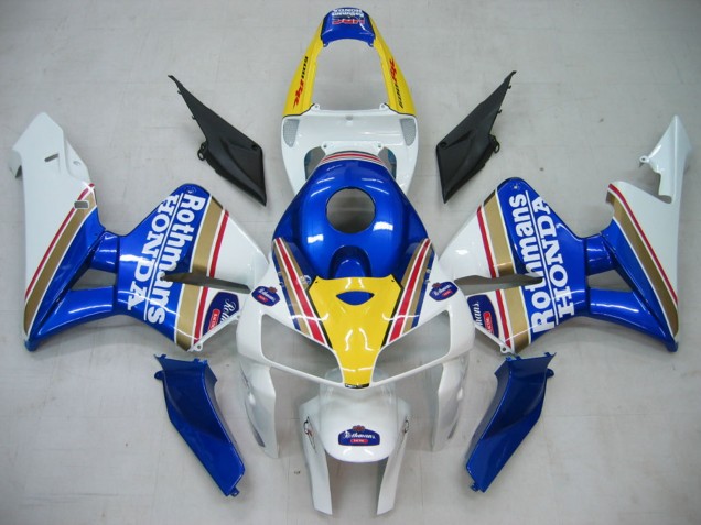 2005-2006 Blue White Yellow Rothmans Honda CBR600RR Motorcycle Fairings Canada