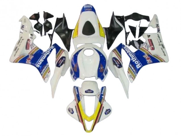 2007-2008 White Blue Yellow Rothmans Honda CBR600RR Motorcycle Fairings Canada