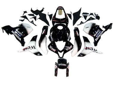 2009-2012 Glossy Black White West Honda CBR600RR Motorcycle Fairings Canada
