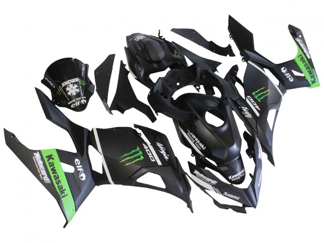 2018-2024 Matte Black Green Monster Showr Snow Kawasaki EX400 Motorcycle Fairings Canada