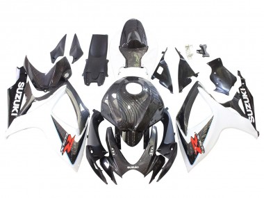 2006-2007 Black White Carbon Fiber Style Suzuki GSXR 600/750 Motorcycle Fairings Canada