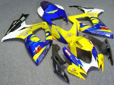 2006-2007 White Blue Yellow Corona Alstare Suzuki GSXR 600/750 Motorcycle Fairings Canada