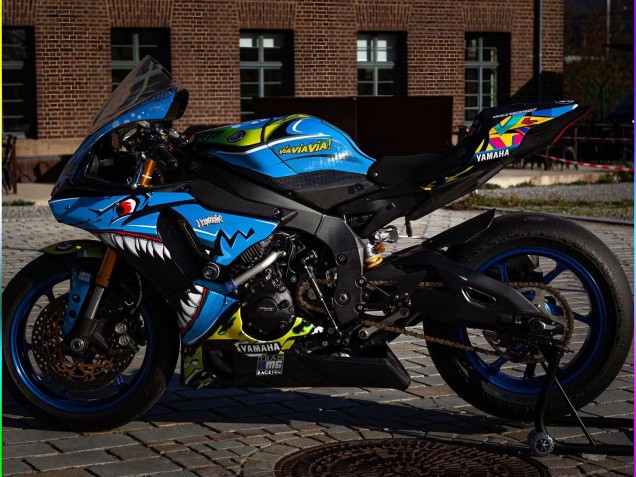 2015-2019 Blue Yellow Shark Yamaha YZF R1 Motorcycle Fairings Canada