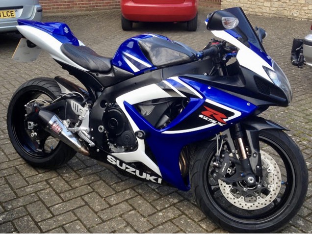 2006-2007 White Blue Black Stripe Suzuki GSXR 750 Motorcycle Fairings Canada