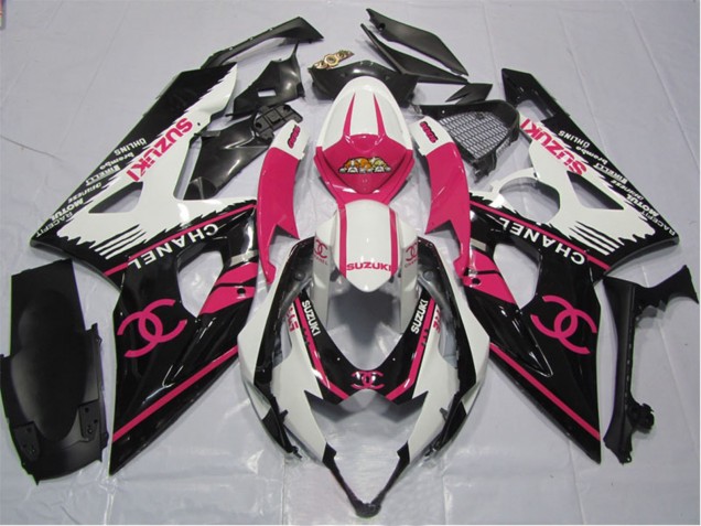 2005-2006 White Pink Black Chanel Suzuki GSXR 1000 Motorcycle Fairings Canada