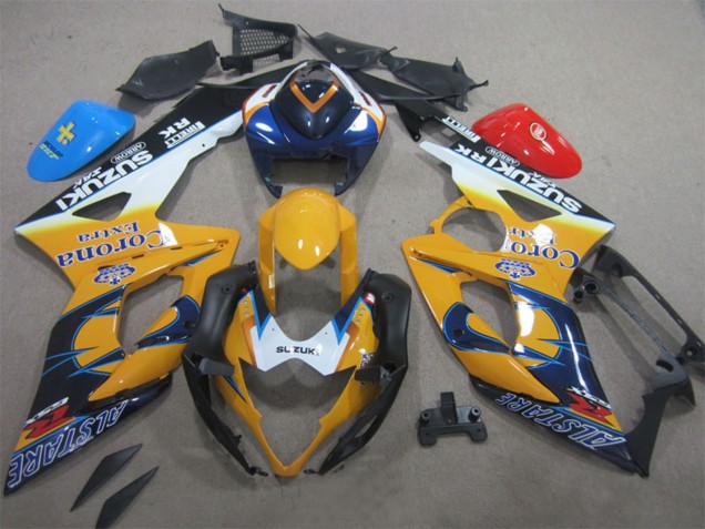 2005-2006 White Yellow Blue Black Corona Extra Alstare Suzuki GSXR 1000 Motorcycle Fairings Canada