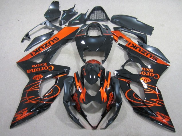 2005-2006 Glossy Black Orange Corona Extra Suzuki GSXR 1000 Motorcycle Fairings Canada