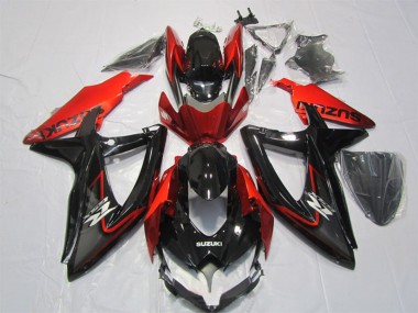 2007-2008 Glossy Black Red Suzuki GSXR 1000 Motorcycle Fairing Canada