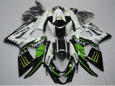 2009-2016 White Green Monster Black Pizzoli Suzuki GSXR 1000 Motorcycle Fairings Canada