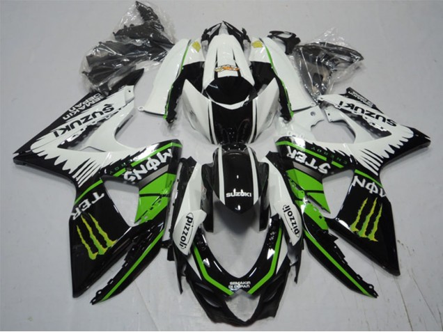 2009-2016 White Green Monster Black Pizzoli Suzuki GSXR 1000 Motorcycle Fairings Canada