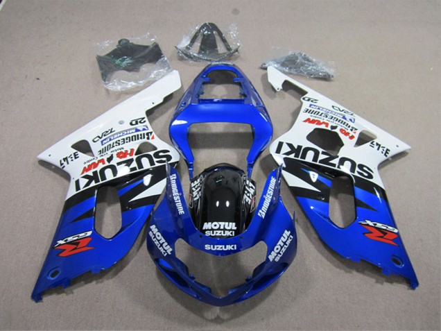 2001-2003 White Blue Black Motul Suzuki GSXR 600 Motorcycle Fairings Canada