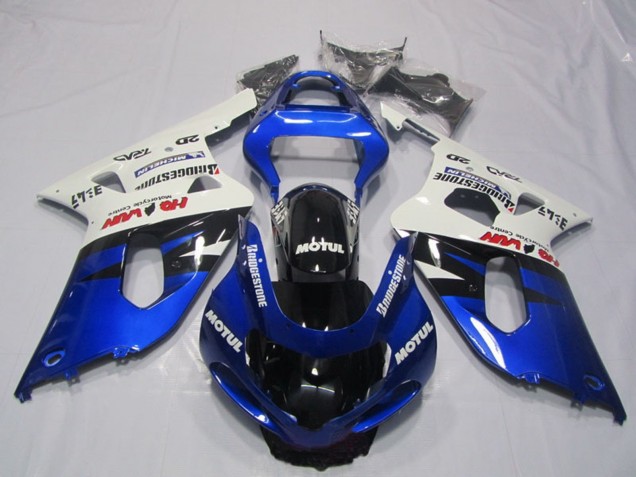 2001-2003 White Blue Glossy Black Motul Suzuki GSXR 600 Motorcycle Fairings Canada