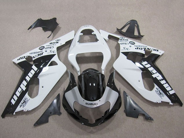 2001-2003 White Glossy Black Jordan Suzuki GSXR 600 Motorcycle Fairings Canada