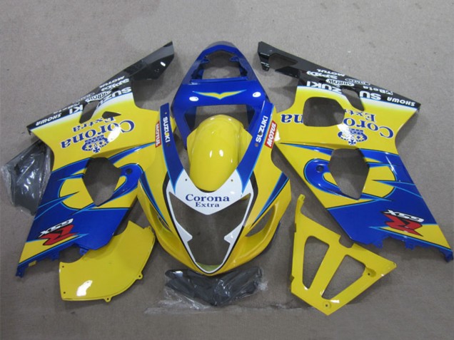 2004-2005 Yellow Blue White Black Corona Extra Suzuki GSXR 600 Motorcycle Fairings Canada