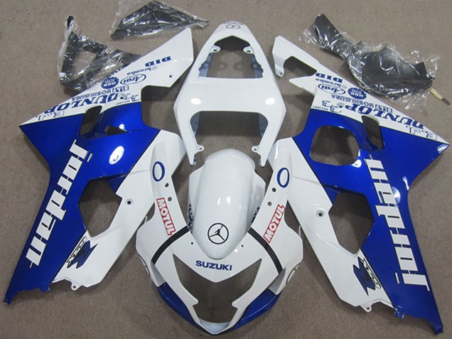 2004-2005 White Blue Jordan Motul Suzuki GSXR 600 Motorcycle Fairings Canada