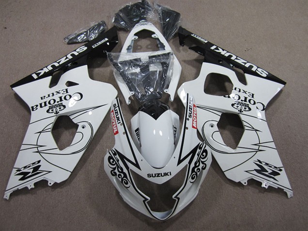 2004-2005 White Black Corona Extra Motul Suzuki GSXR 600 Motorcycle Fairings Canada