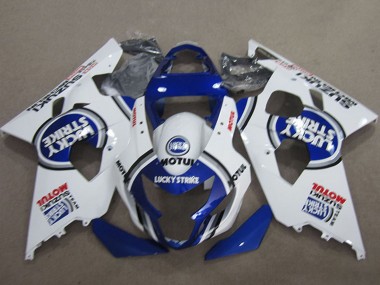 2004-2005 White Blue Lucky Strike Motul Suzuki GSXR 600 Motorcycle Fairings Canada