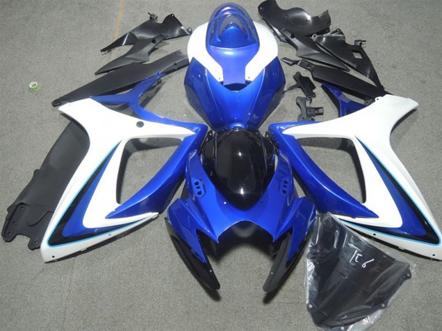 2006-2007 White Blue Glossy Black Suzuki GSXR 600 Motorcycle Fairings Canada