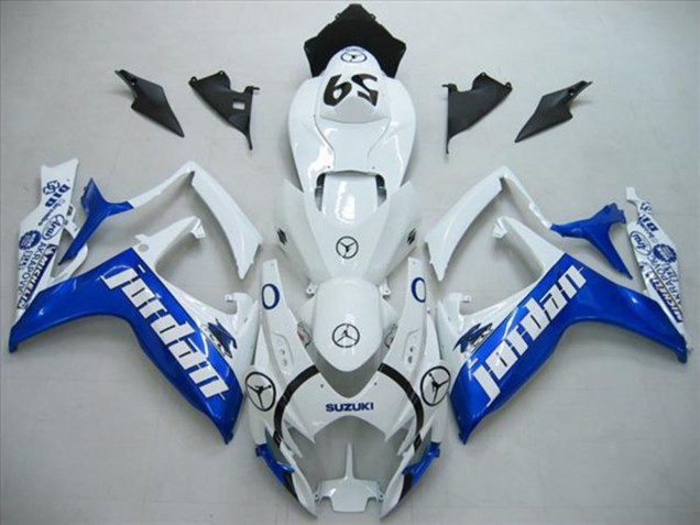 2006-2007 White Blue Jordan 59 Suzuki GSXR 600 Motorcycle Fairings Canada