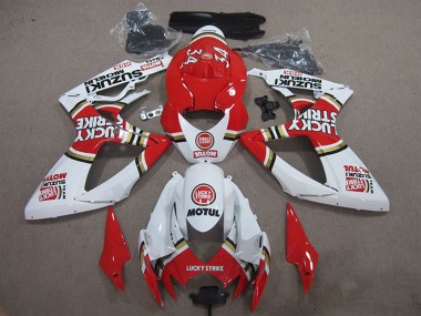 2006-2007 White Red Lucky Strike Motul Suzuki GSXR 600 Motorcycle Fairings Canada