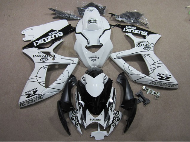 2006-2007 White Black Corona Extra Suzuki GSXR 600 Motorcycle Fairings Canada